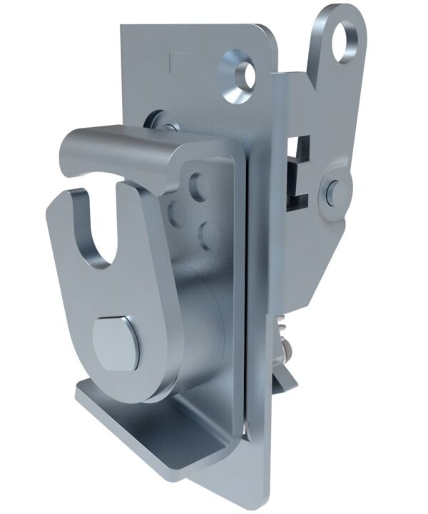 Southco Rotary Push-to-Close Latch, Medium Size, In-Line Lever, M6 Thread, Steel, Zinc Plate, Bright chromate