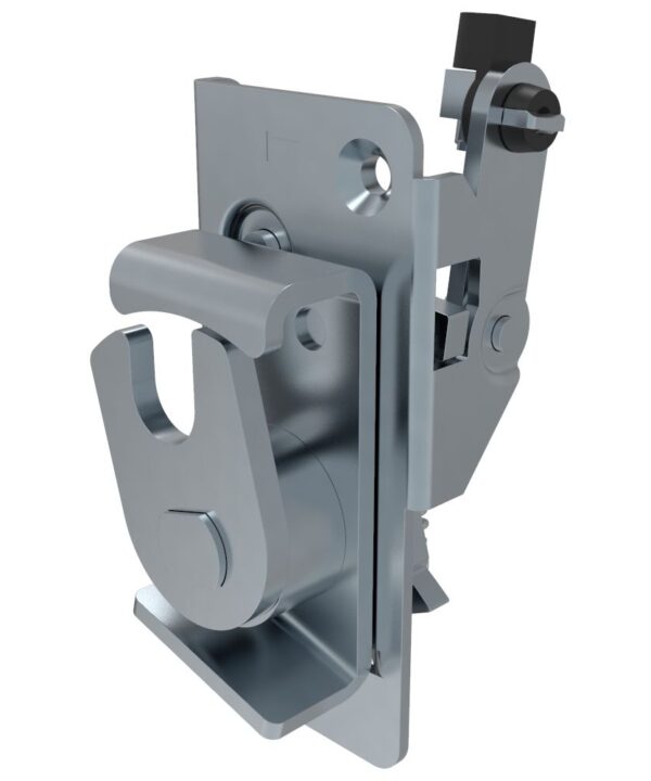Southco Rotary Push-to-Close Latch, Medium Size, In-Line Lever, M6 Thread, Steel, Zinc Plate, Bright chromate
