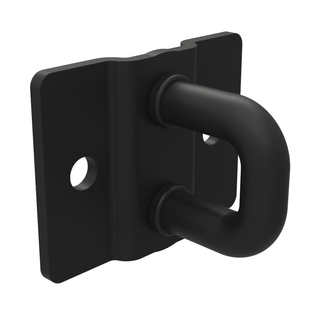 Southco Rotary Push-to-Close Latch Striker, Micro Size, Steel, Zinc Nickel, Black