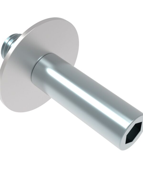 Southco Rotary Push-to-Close Latch, Striker Bolt, M8 Thread, Steel, Zinc Plate, Bright chromate
