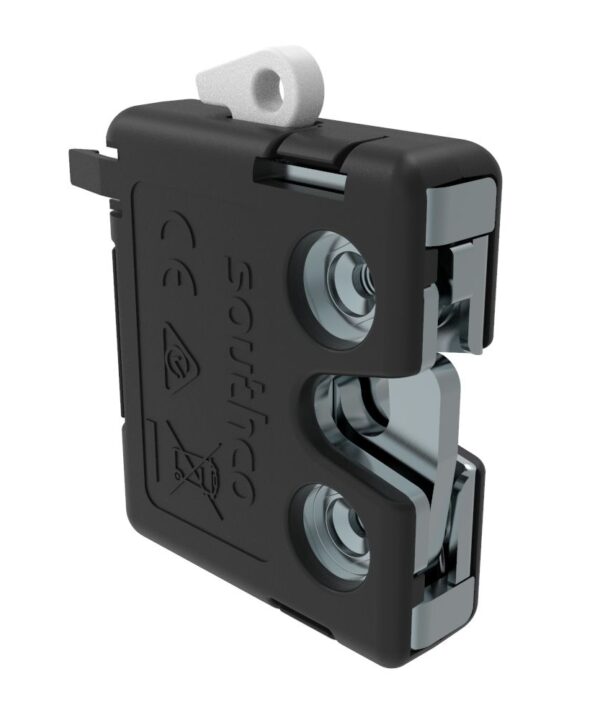 Southco Electronic Rotary Push-to-Close Latch, Auto Re-Lock, With Door & Latch Sensor, M4x0.7 Thread, PC/ABS Plastic Housing, Individually Packaged