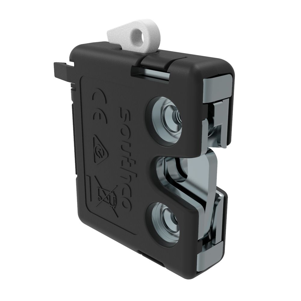 Southco Electronic Rotary Push-to-Close Latch, Auto Re-Lock, With Door & Latch Sensor, M4x0.7 Thread, PC/ABS Plastic Housing, Bulk Packaged