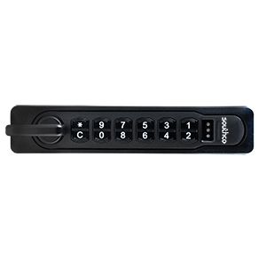 Southco Self Contained Electronic Locking System, Electronic Access - Key Pad, Horizontal, Knob Left, Short Mounting Bracket, PC/ABS Plastic, Black Housing