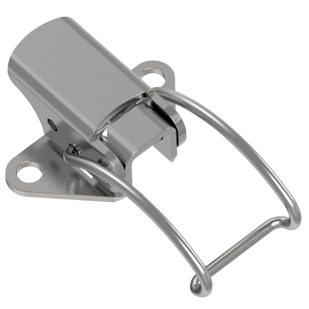 Southco Toggle Style Draw Latch, Small Size, Exposed Mount, Steel, Zinc Plate, Bright chromate