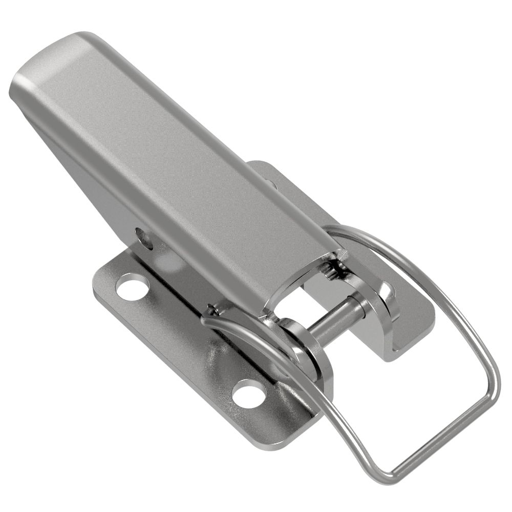 Southco Toggle Style Draw Latch, Medium Size, Exposed Mount, Steel, Zinc Plate, Bright chromate