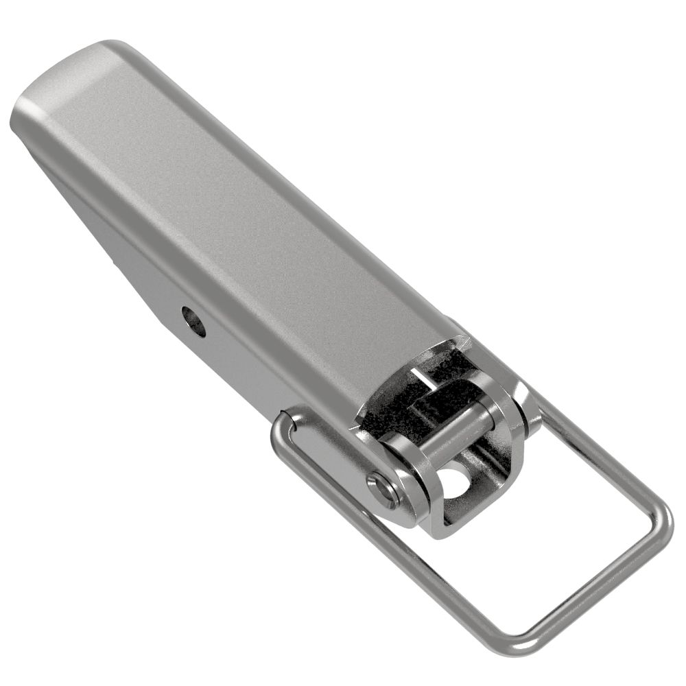 Southco Toggle Style Draw Latch, Medium Size, Concealed Mount, Steel, Zinc Plate, Bright chromate