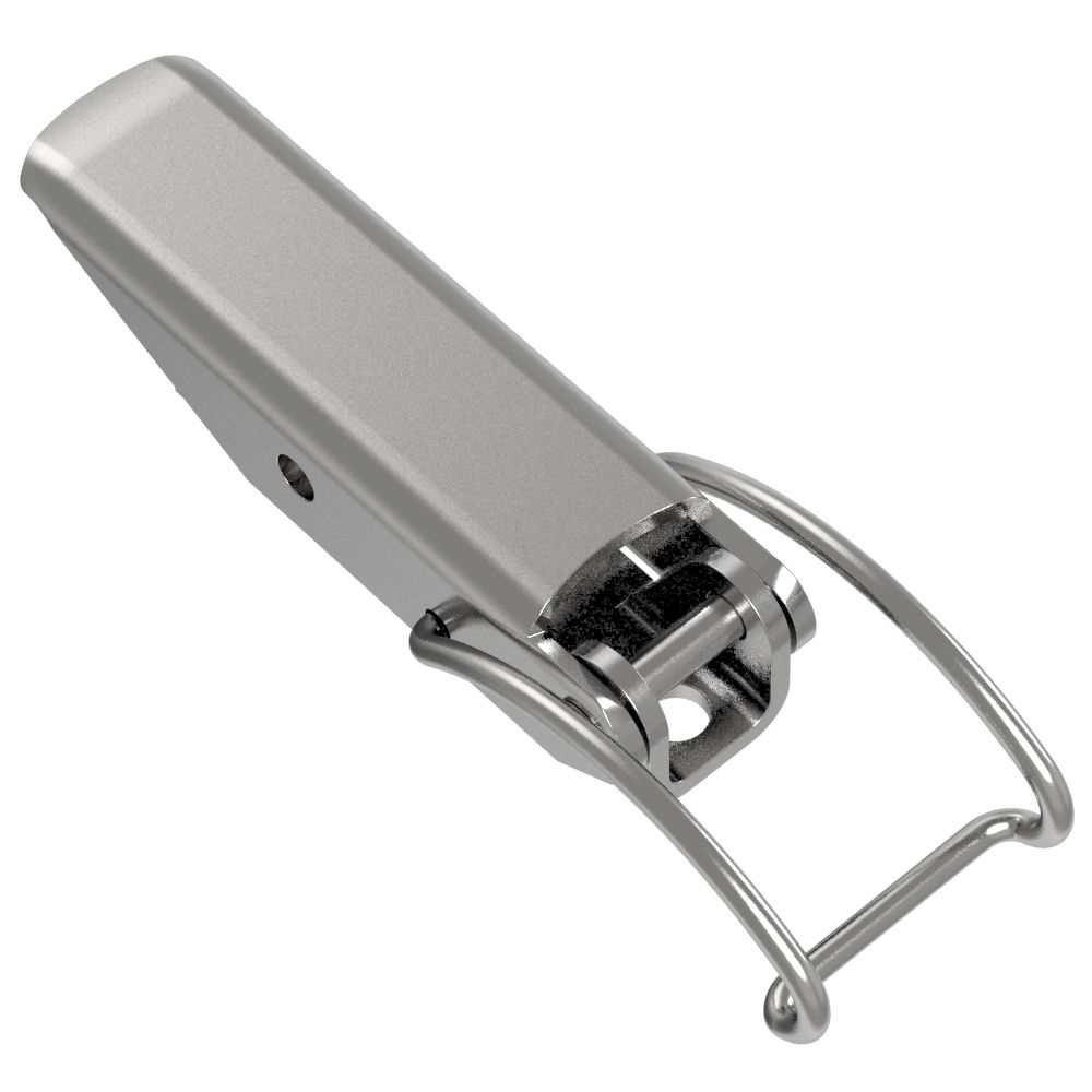 Southco Toggle Style Draw Latch, Medium Size, Concealed Mount, Steel, Zinc Plate, Bright chromate