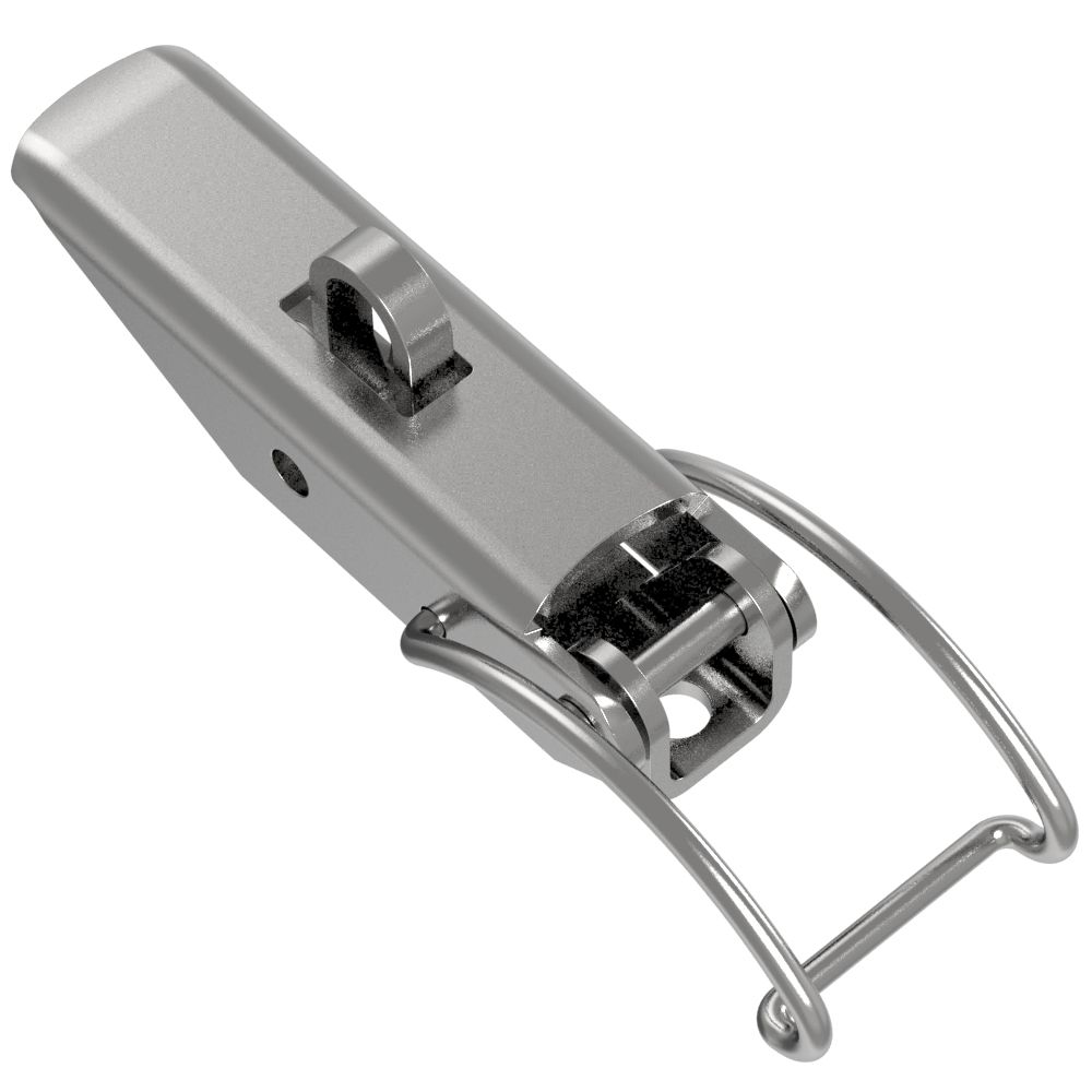 Southco Toggle Style Draw Latch, Medium Size, Concealed Mount, Steel, Zinc Plate, Bright chromate