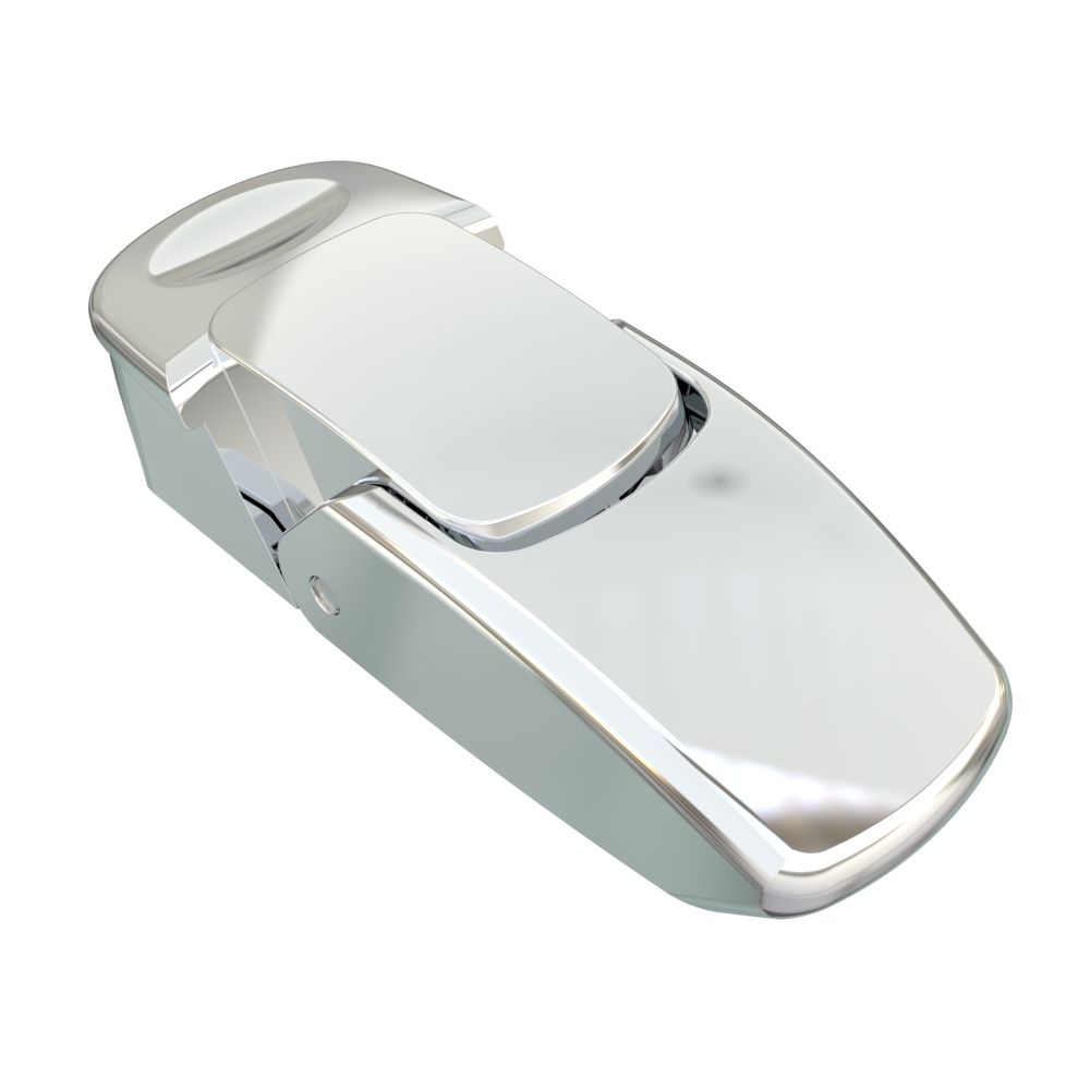 Southco Draw Latch, No Restriction, Small Size, Zinc Alloy, Chrome Plated, Polished