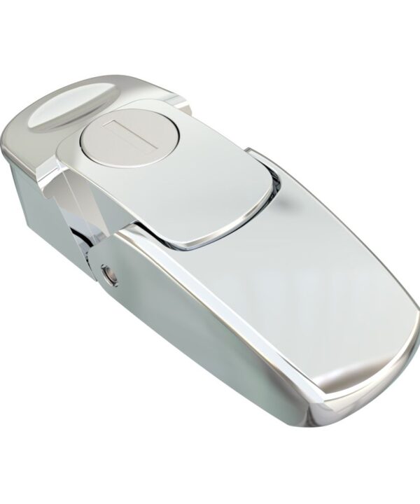 Southco Draw Latch, Key Locking, Small Size, Zinc Alloy, Chrome Plated, Polished