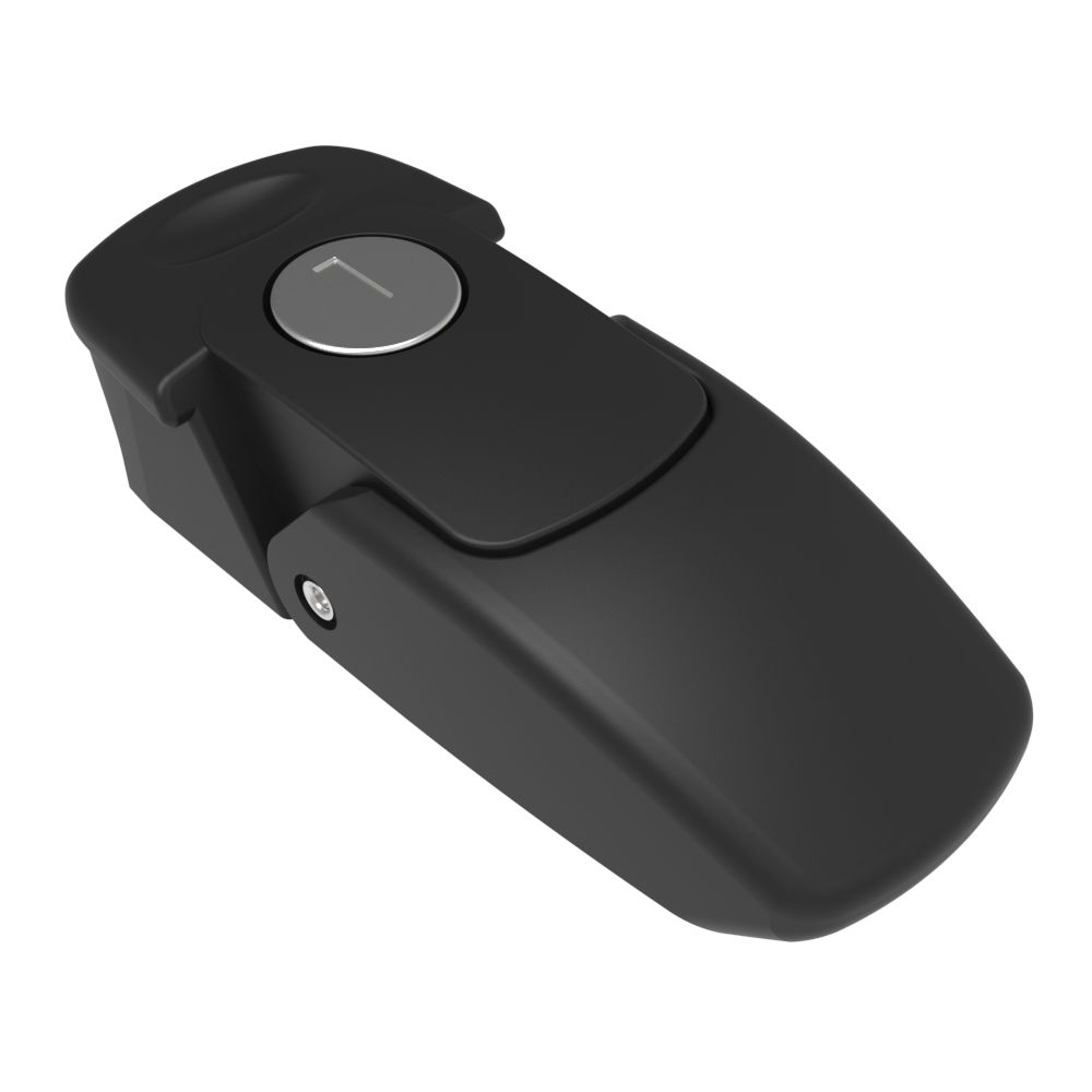 Southco Draw Latch, Key Locking, Large Size, Zinc Alloy, Powder Coat, Black